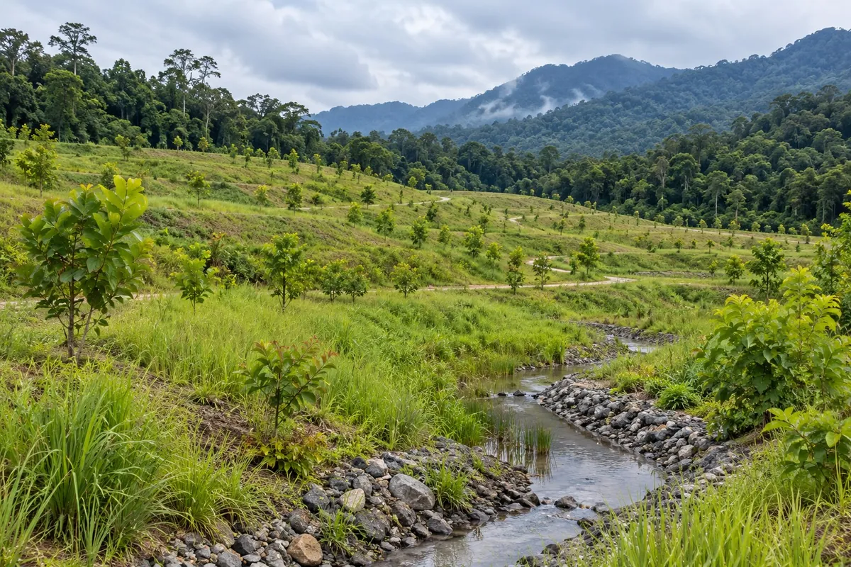 North Lanut environmental reclamation and native tree planting